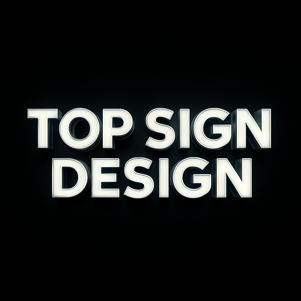 Top Sign Design logo: stylized channel letter sign